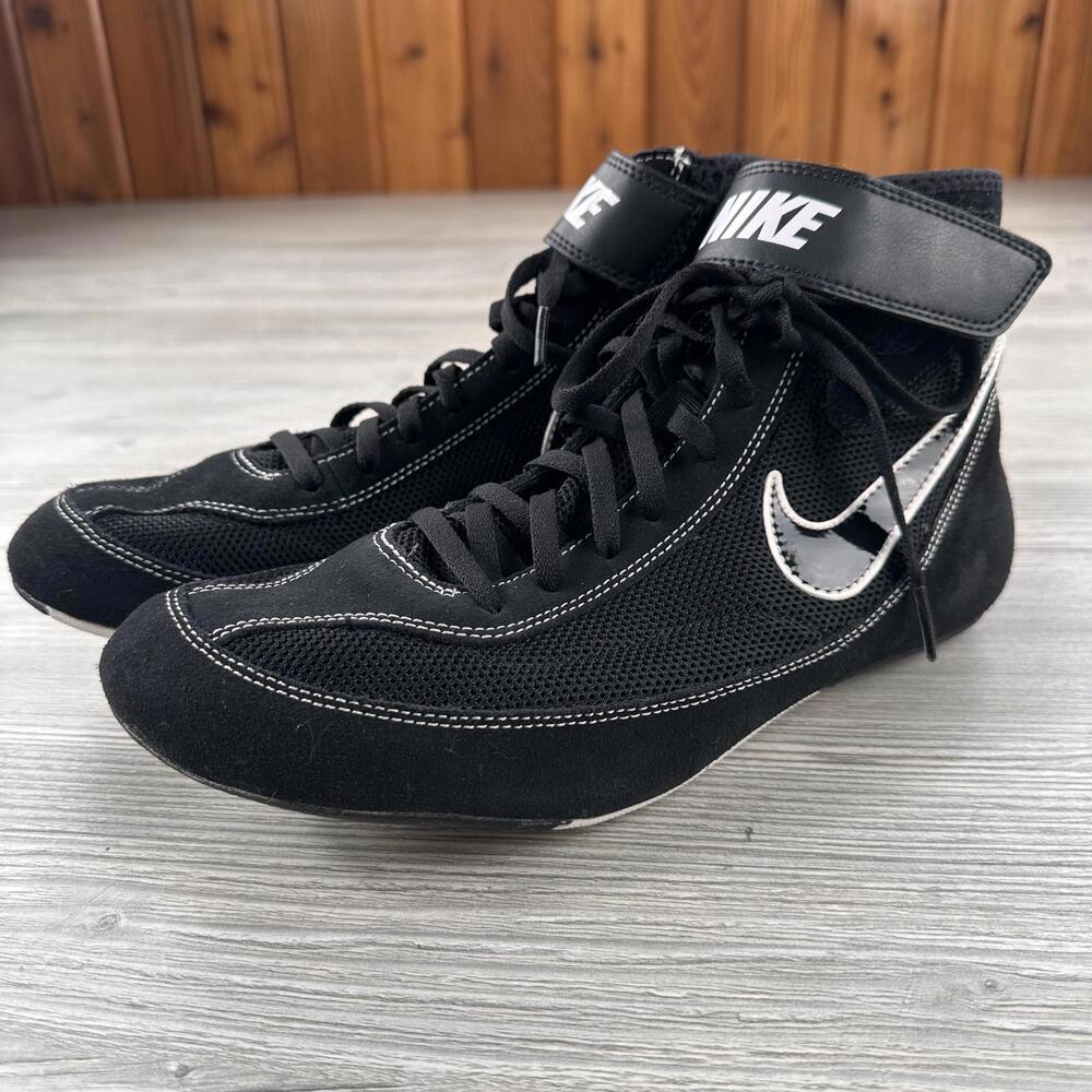 Nike Speedsweep VII Wrestling Shoes Mens 10.5 Black White 366683-001 NWOB